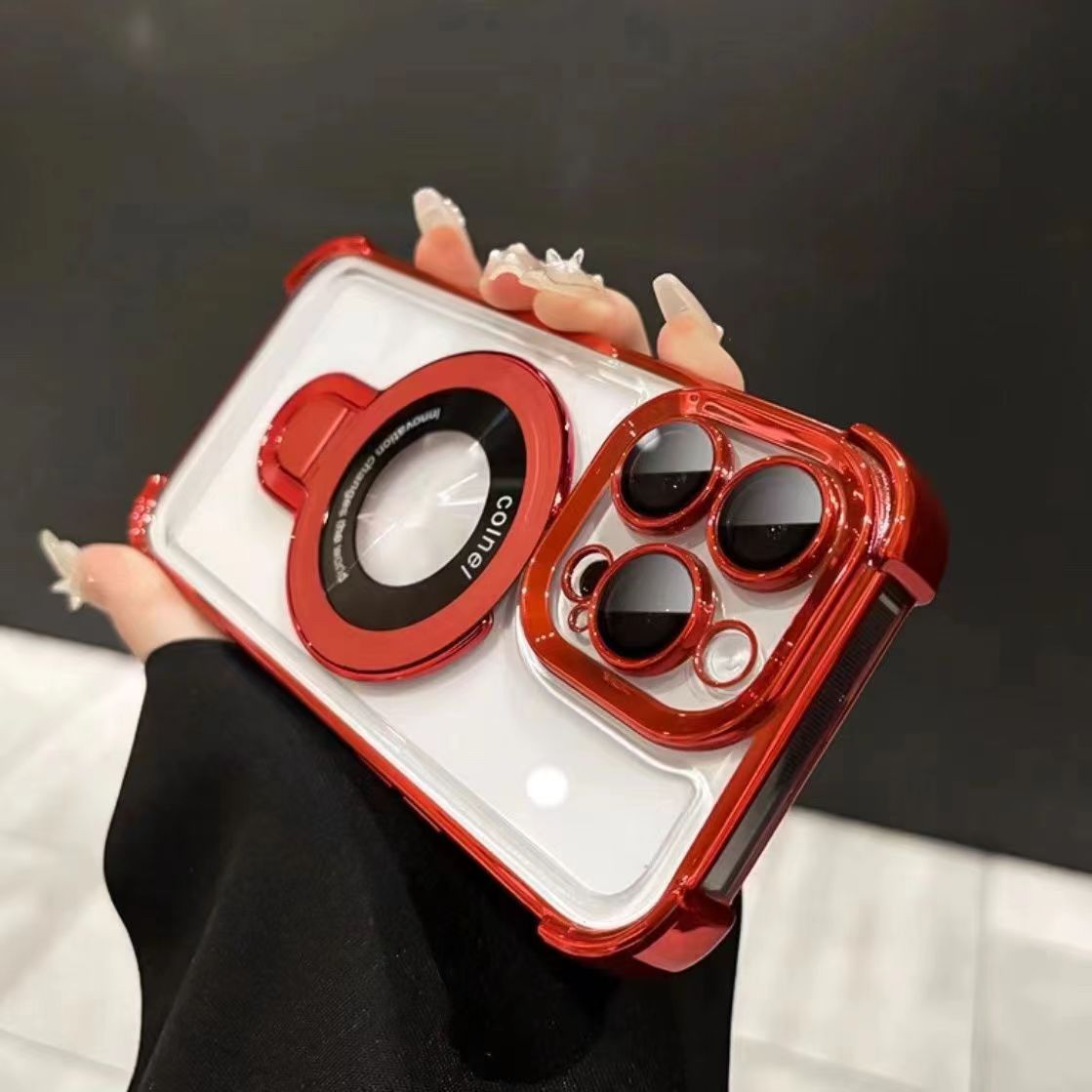 Apple 15 four-corner anti-fall airbag magnetic phone case is suitable for Apple13 14 15 series