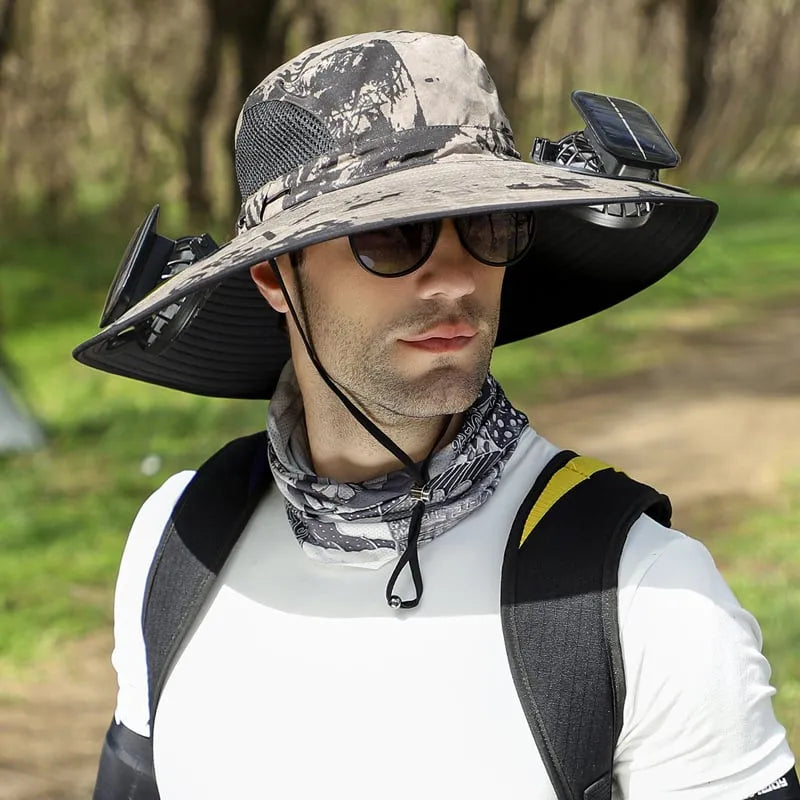 🔥 Solar Powered Fan Cooling Hat – For Outdoor Work and Fishing