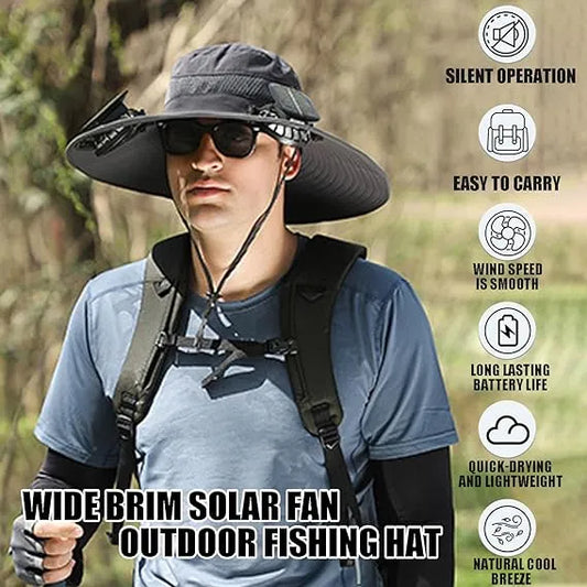🔥 Solar Powered Fan Cooling Hat – For Outdoor Work and Fishing
