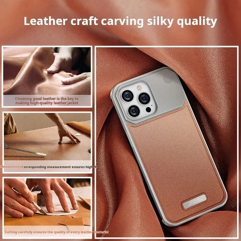 Elegant Metal Leather Aromatherapy Phone Case