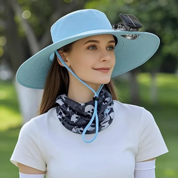 🔥 Solar Powered Fan Cooling Hat – For Outdoor Work and Fishing