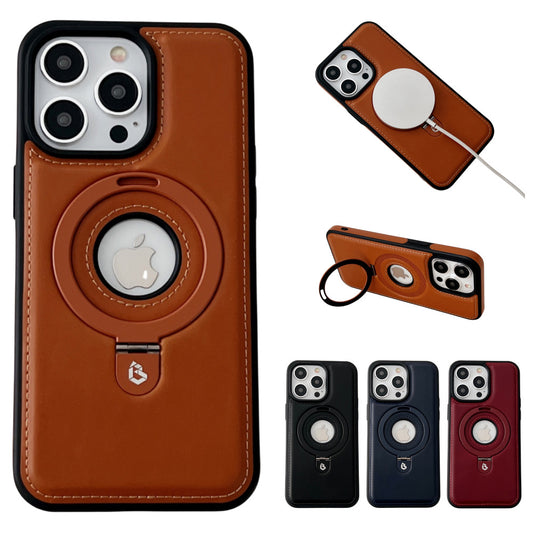 Apple mobile phone case protective cover magnetic business leather leak hole bracket suitable for Apple 13 14 15 series