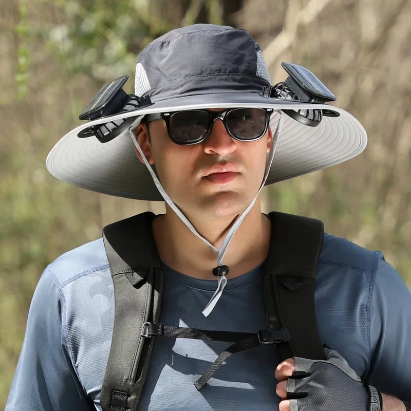 🔥 Solar Powered Fan Cooling Hat – For Outdoor Work and Fishing