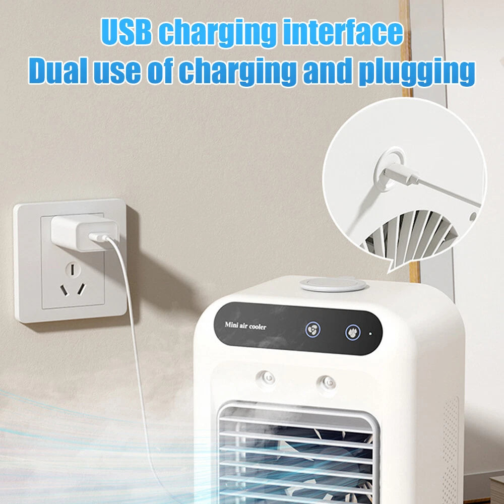 USB rechargeable mini air conditioner fan